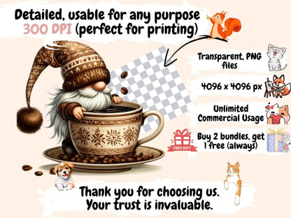 Coffee Gnomes (P3) Clipart Coffee clip art - Wonders Artist