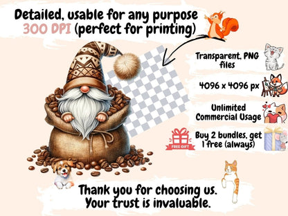 Coffee Gnomes (P4) Clipart Coffee clip art - Wonders Artist