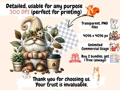 Coffee Gnomes (P5) Clipart Coffee clip art - Wonders Artist