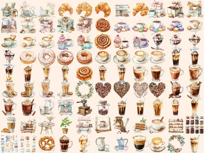 Coffee Passion Watercolor Clipart Coffee Art - Wonders Artist