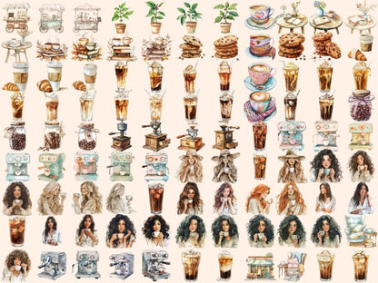 Coffee Passion Watercolor Clipart Coffee Art - Wonders Artist