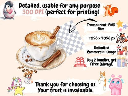 Coffee Passion Watercolor Clipart Coffee Art - Wonders Artist