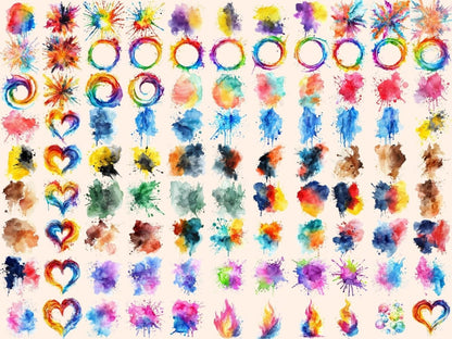 Color Splashes Watercolor Clipart art splash clipart - Wonders Artist