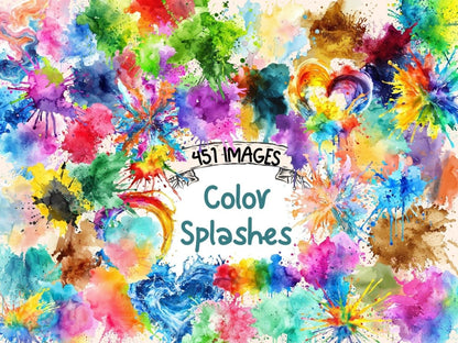 Color Splashes Watercolor Clipart art splash clipart - Wonders Artist