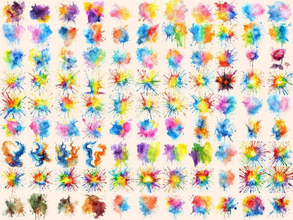 Color Splashes Watercolor Clipart art splash clipart - Wonders Artist