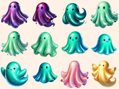 Colored Ghosts Clipart Colored Ghosts - Wonders Artist