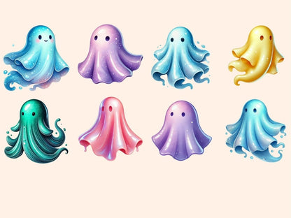 Colored Ghosts Clipart Colored Ghosts - Wonders Artist