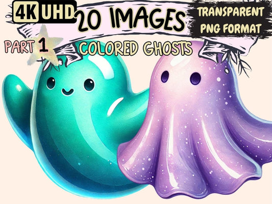 Colored Ghosts Clipart Colored Ghosts - Wonders Artist