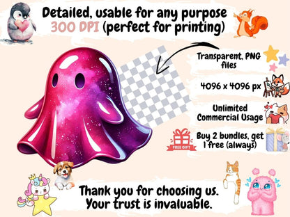 Colored Ghosts (P2) Clipart Colored Ghosts - Wonders Artist