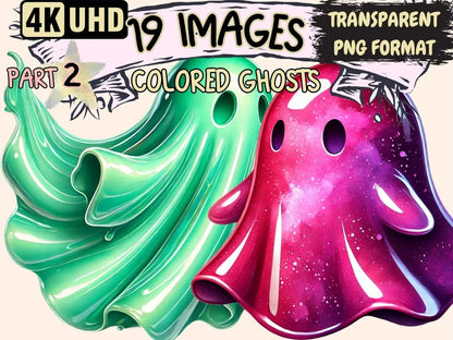 Colored Ghosts (P2) Clipart Colored Ghosts - Wonders Artist