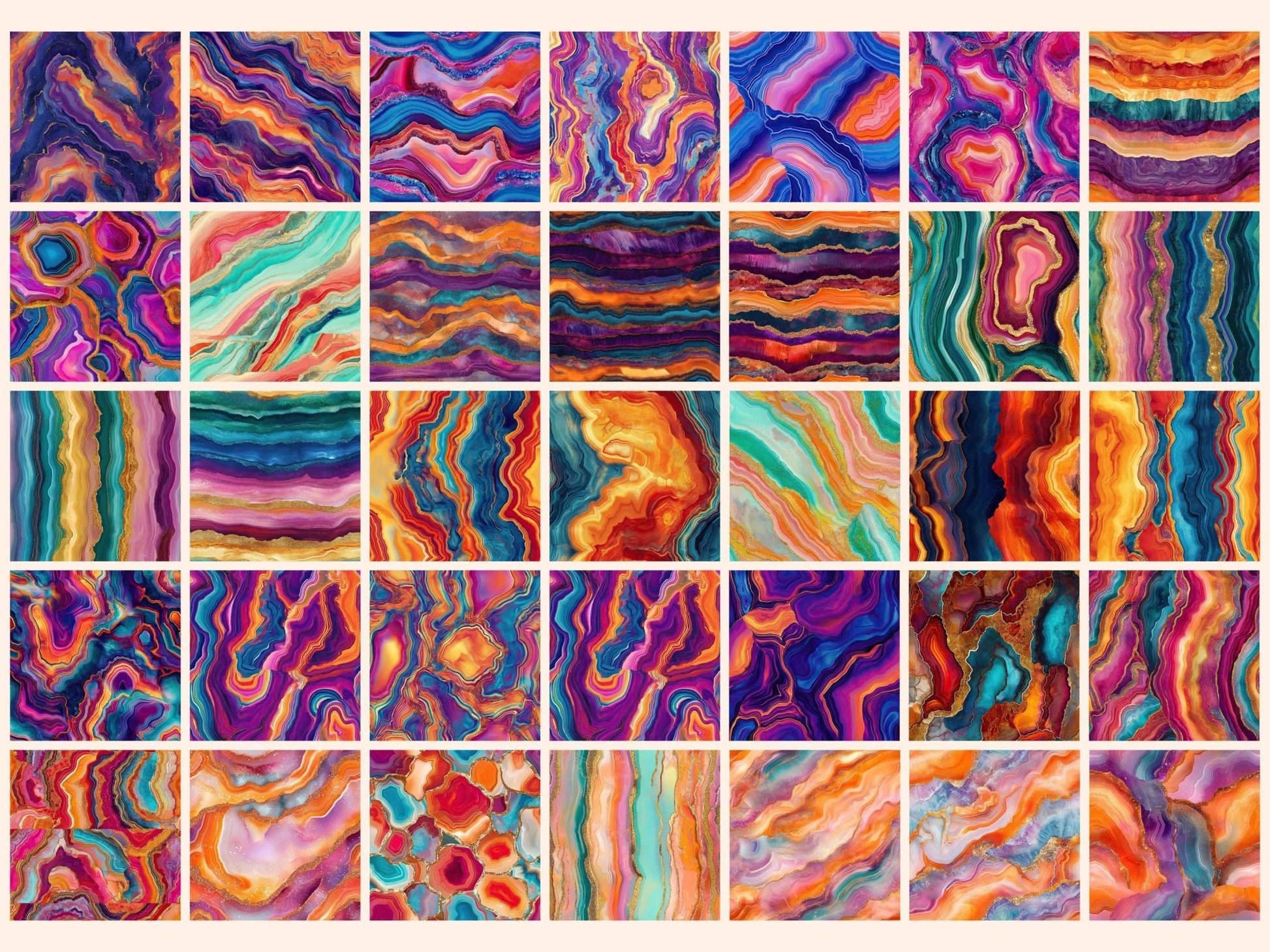 Colorful Agate Seamless Digital Paper - High - Quality Instant Digital Download for Creative Projects