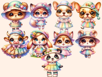 Colorful Animals Clipart adorable animals png - Wonders Artist