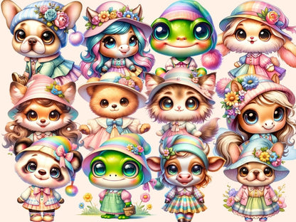 Colorful Animals Clipart adorable animals png - Wonders Artist