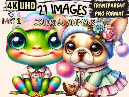 Colorful Animals Clipart adorable animals png - Wonders Artist