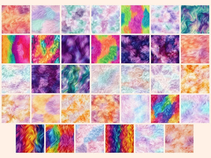Colorful Fur Seamless Digital Paper Abstract Fur Paper - Wonders Artist