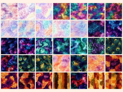 Colorful Fur Seamless Digital Paper Abstract Fur Paper - Wonders Artist