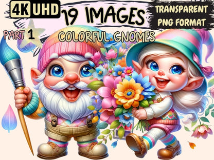 Colorful Gnomes Clipart adorable gnome png - Wonders Artist