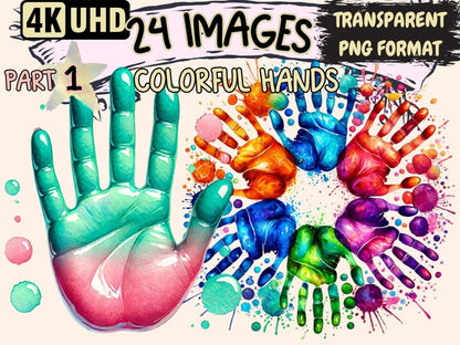 Colorful Hands Clipart Artistic Hands PNG - Wonders Artist