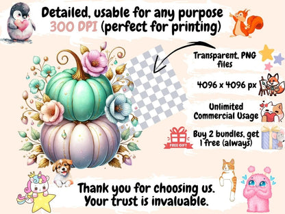 Colorful Pumpkins Clipart Autumn Pumpkins - Wonders Artist