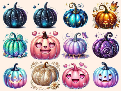 Colorful Pumpkins (P2) Clipart Autumn Pumpkins - Wonders Artist
