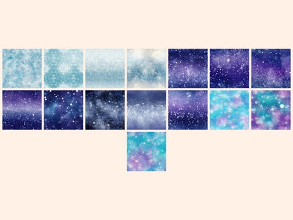 Colorful Snowflakes #2 Seamless Digital Paper Bright Winter Paper - Wonders Artist