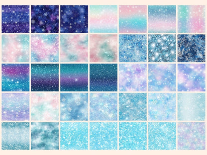 Colorful Snowflakes Seamless Digital Paper Bright Winter Paper - Wonders Artist