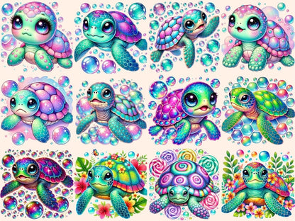 Colorful Turtles Clipart Artistic Turtle Clip - Wonders Artist