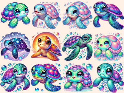 Colorful Turtles (P2) Clipart Artistic Turtle Clip - Wonders Artist