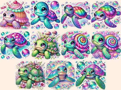 Colorful Turtles (P2) Clipart Artistic Turtle Clip - Wonders Artist