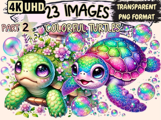 Colorful Turtles (P2) Clipart Artistic Turtle Clip - Wonders Artist