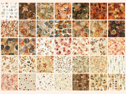 Colors of Fall Seamless Pattern Digital Papers autumn pattern colors of fall cozy autumn art - WondersArtist
