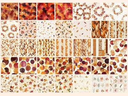 Colors of Fall Seamless Pattern Digital Papers autumn pattern colors of fall cozy autumn art - WondersArtist