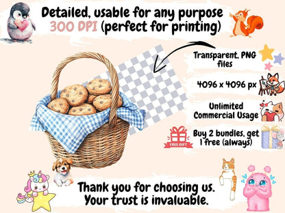 Cookies and Milk Watercolor Clipart Cookies and Milk Art - Wonders Artist