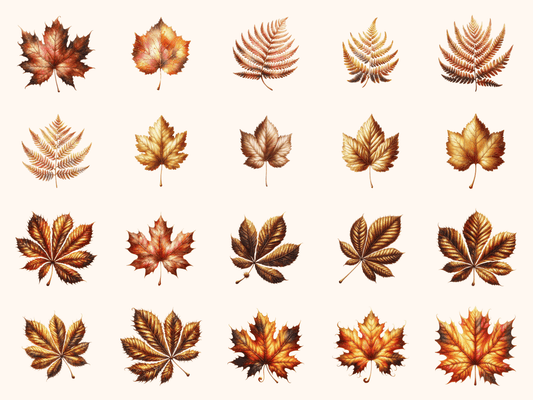 Copper & Gold Leaves Clipart