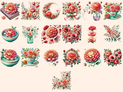 Coral Flowers Clipart coral clipart coral flower clipart coral flower png - WondersArtist