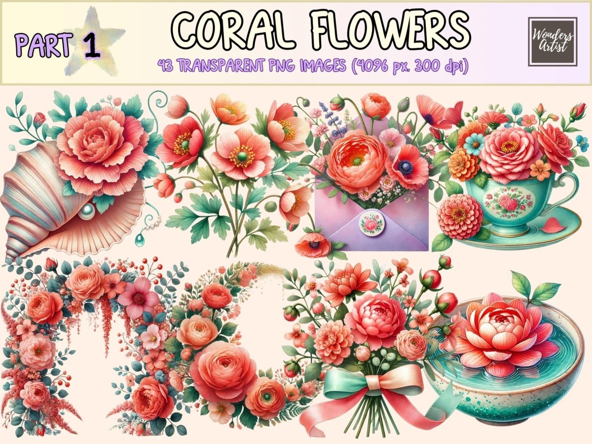 Coral Flowers Clipart coral clipart coral flower clipart coral flower png - WondersArtist