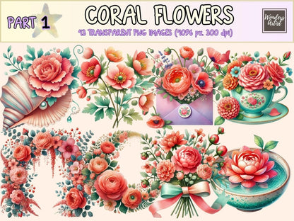 Coral Flowers Clipart coral clipart coral flower clipart coral flower png - WondersArtist