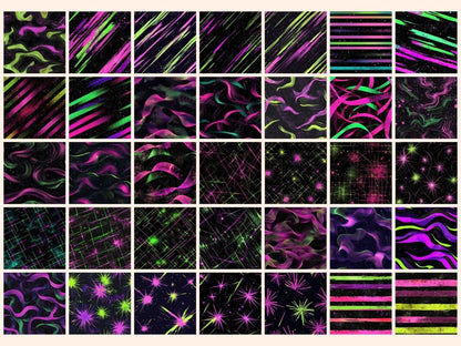 Cosmic Neon Seamless Digital Paper Bright Space Texture - Wonders Artist