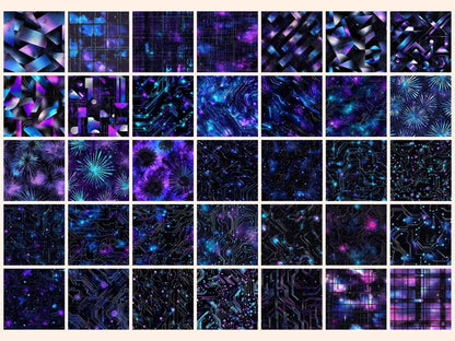 Cosmic Tech Seamless Digital Paper Cosmic Tech - Wonders Artist