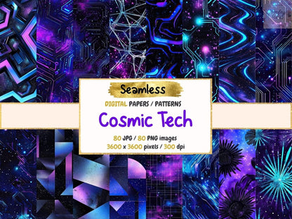 Cosmic Tech Seamless Digital Paper Cosmic Tech - Wonders Artist