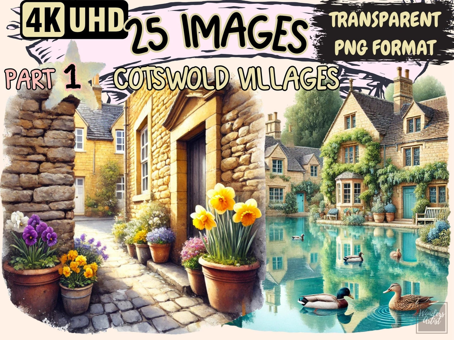 Cotswold Villages Clipart - High - Quality Instant Digital Download for Creative Projects