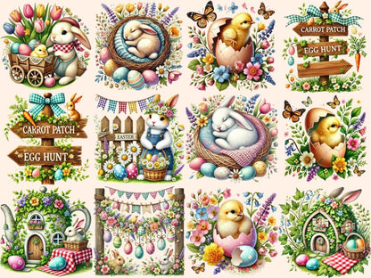 Cottage Easter (P2) Clipart bunny cottage png cottage easter png cottagecore clipart - WondersArtist
