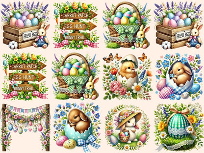 Cottage Easter (P2) Clipart bunny cottage png cottage easter png cottagecore clipart - WondersArtist