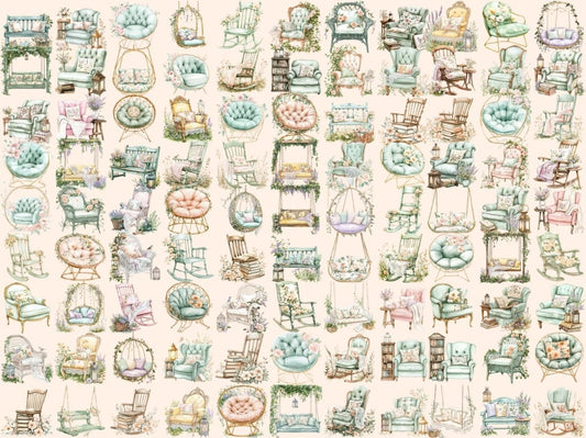 Cottagecore Stole Akvarel Clipart