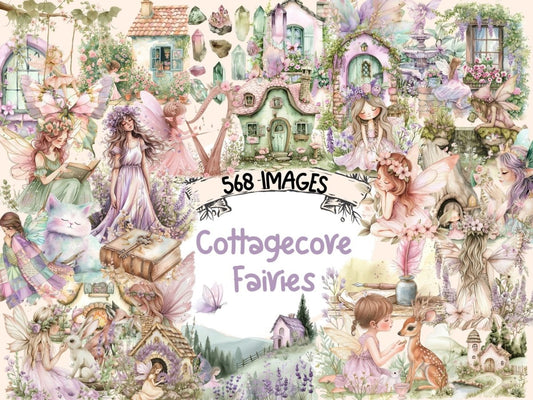 Cottagecore Fairies Watercolor Clipart beautiful fairy - Wonders Artist