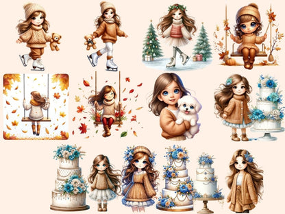 Cottagecore Girls Clipart Cottagecore clip art - Wonders Artist