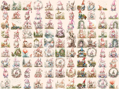 Cottagecore Gnomes Watercolor Clipart cottage gnome png - Wonders Artist