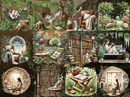 Clipart do czytania w stylu Cottagecore (EDYCJA LIMITOWANA)