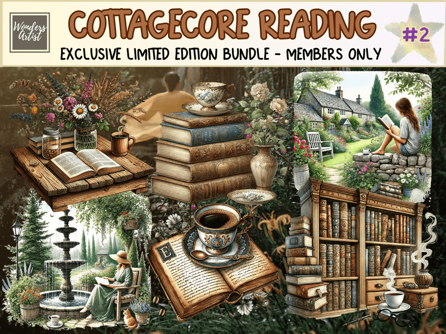 Cottagecore Reading Clipart (LIMITED EDITION)