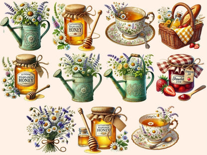 Cottagecore Summer Clipart basket clipart - Wonders Artist